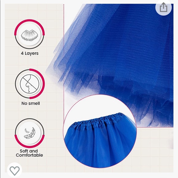 Simplicity Little Girl's 4 Layers Tulle Tutu Skirt, Royal Blue, 2-8 Years - Picture 7 of 11